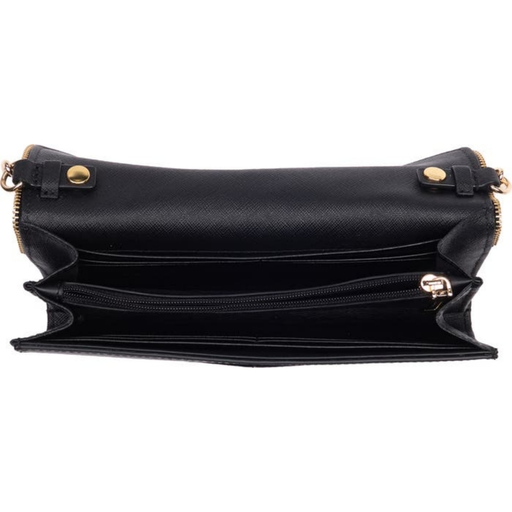 Rebecca Minkoff Black Envelope Crossbody with Gold Chain - Picture 5 of 12